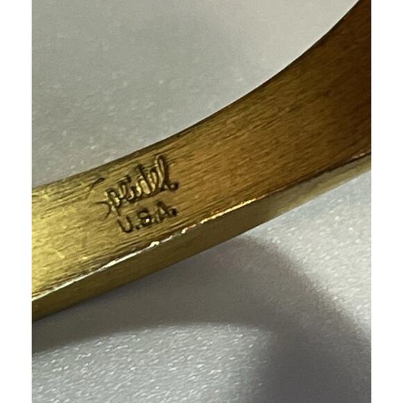 VTG SPEIDEL USA Jewelry Bracelet SIGNED Cuff Bangle Gold Tone Womens - Patricia - Picture 8 of 13